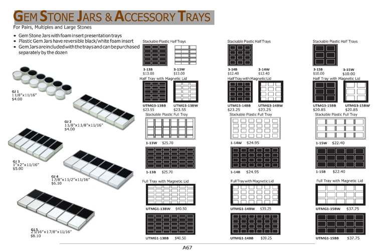 Gem Stone Jars & Accessory Trays - A67